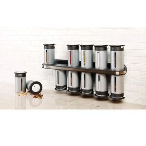 BNWT Zero Gravity 12-Canister Wall-Mount
Magnetic Spice Rack in Metallic/Gray
